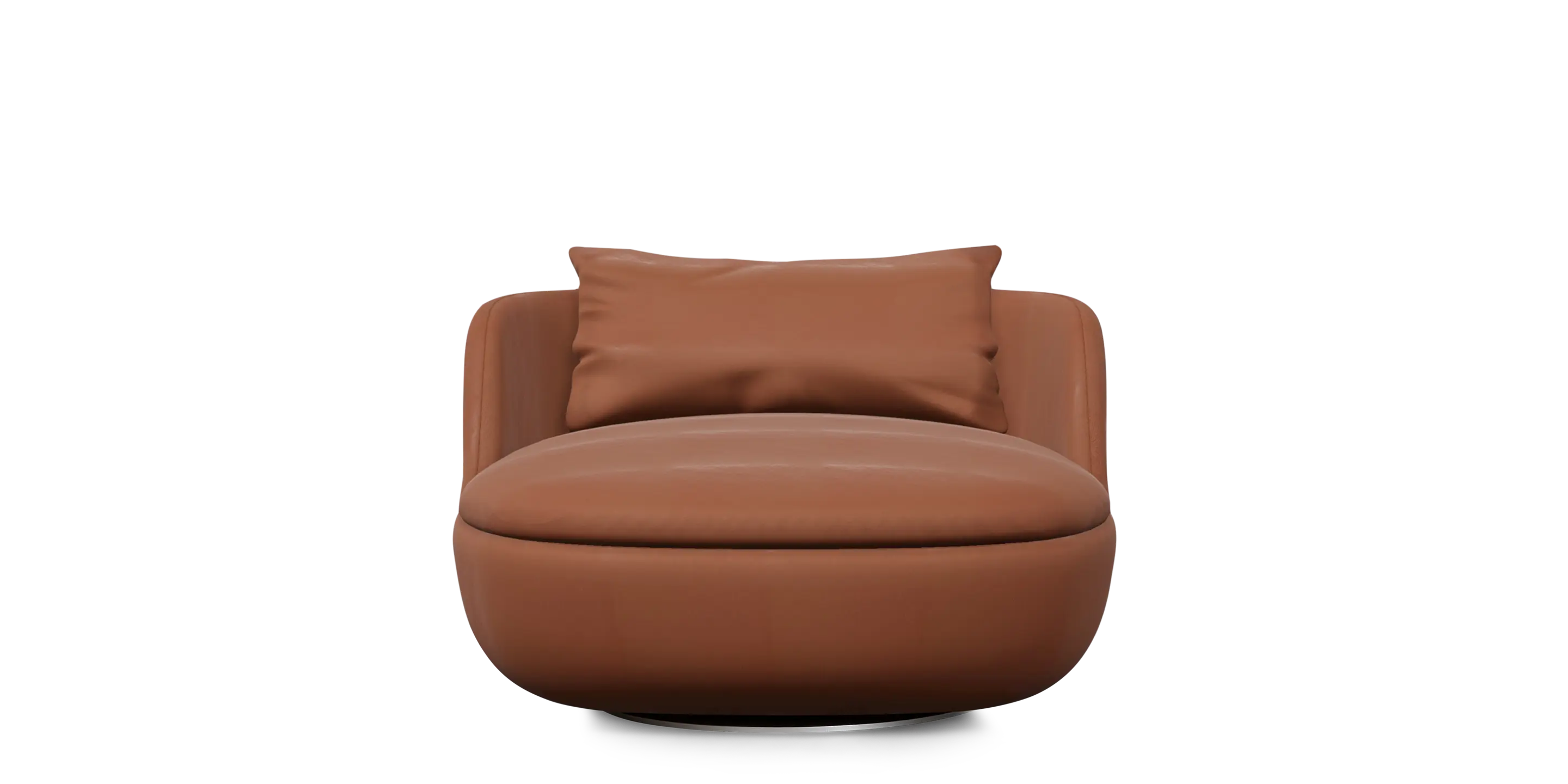 Bart Armchair Swivel Spectrum walnut front view